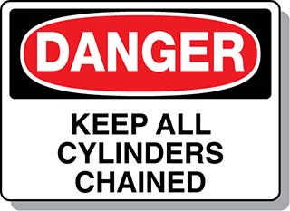 DANGER Keep All Cylinders Chained