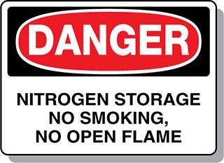 DANGER Nitrogen Storage