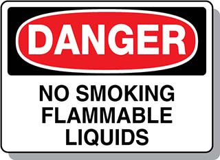 DANGER No Smoking Flammable Liquids
