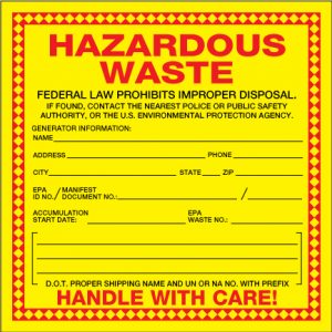 X Hazardous Waste Label Blank Decal Pkg Basf Client Portal