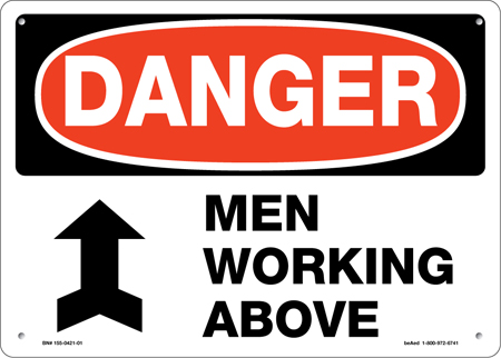 DANGER MEN WORKING ABOVE