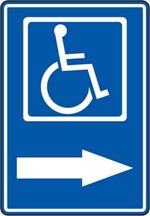 ADA Parking Sign - right arrow