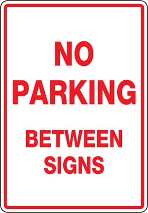No Parking Between Signs
