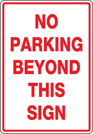 No Parking Beyond This Sign