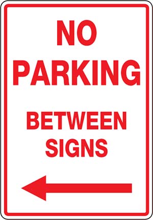 No Parking Between Signs <--