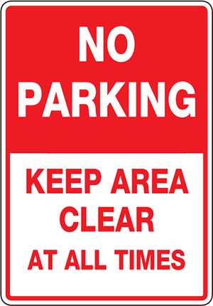 No Parking Keep Area Clear