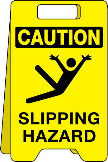 Caution slip hazard Safety sign 