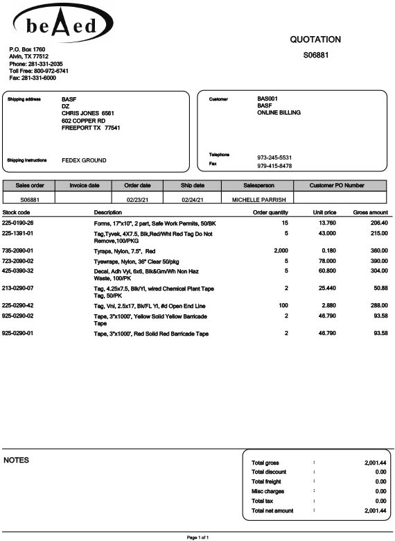 Quote# S06881 – BASF Client Portal