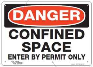 Danger Confined Space Sign 10x14in.