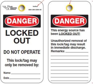 Danger Locked Out - 5.75" x 3" (Pkg of 50)
