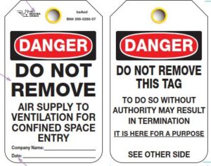 Danger Do Not Remove - 5" x 3" (Pkg of 50)