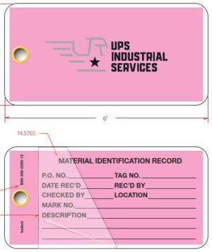 Material Identification Tag - 3" x 6" (Pkg of 50)