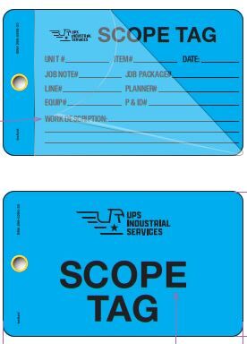 SCOPE TAG vinyl tag 4.25"x7" (pkg of 50)