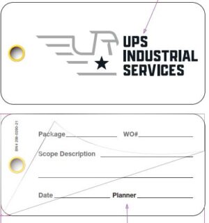 3” x 6” Coverall tag logo, 50/pkg